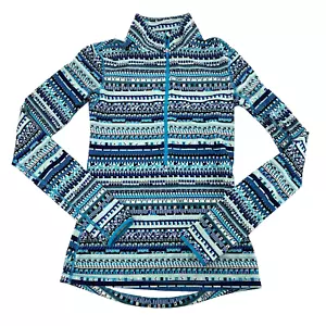 Nike Womens Sz Small Blue Printed Pullover 1/2 Zip Dri Fit Long Sleeve Top - Picture 1 of 5