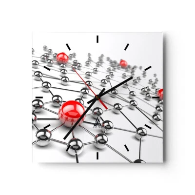 Reloj de Pared 30x30cm Reloj de Vidrio Abstracto gráfico diseño computadora - Imagen 1 de 4