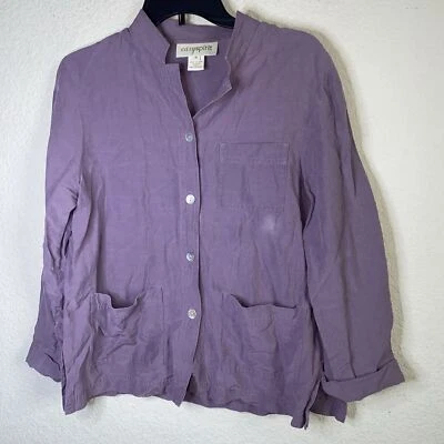 Camisa Blusa de Verano Easy Spirit Seda Lino Túnica Lagen Casa de Campo Playa M Largo Defecto Foto 1 de 4