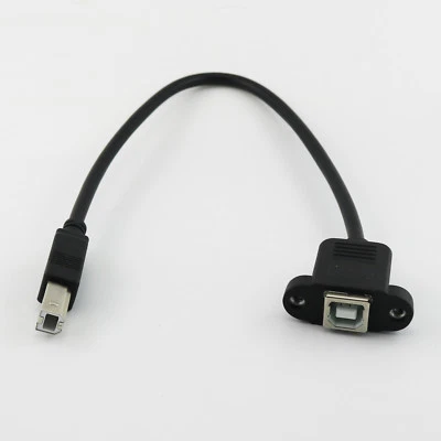 1x USB 2.0 B Female Socket Panel Mount To B Male Printer 30cm Extension Cable - Image 1 of 4
