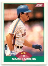 1989 Score Rookie & Traded Mark Carreon New York Mets #108T