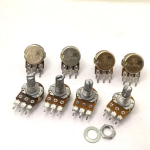 5pcs New Old Stock ALPHA 148 mono potentiometer  B22K B5K A50K A100K SHAFT 15mm - Picture 1 of 3