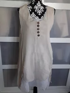 Süßes Kleid Tunika Zipfel * Beige * Doppellagig * - Bild 1 von 3