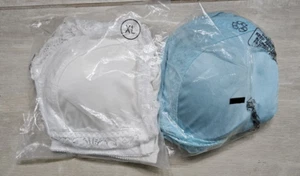 New  2 Rhonda Shear Bras Betty Pin Up Lace Trim Removable Pads Full Coverage  XL - Picture 1 of 6