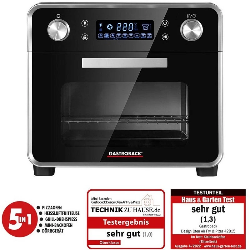Gastroback Design Ofen Air Fry & Pizza, 1680W - Schwarz (42815)