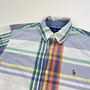 Camicia Oxford Ralph Lauren a quadri con bottoni logo pony taglia large vestibilità classica - Foto 1 di 9