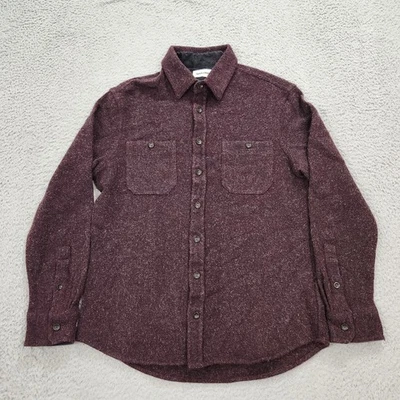 Taylor Stitch Shirt Mens 42 Red Burgundy Button Up Long Sleeve Chest Pocket Wool - Image 1 of 4