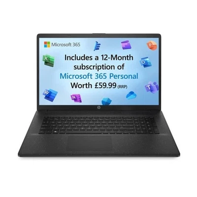 NEW HP 17.3" Intel Pentium Silver N5030 16GB RAM 512GB SSD 17.3" Full HD Win 11 - Image 1 of 4