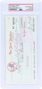 Lou Piniella New York Yankees Signed Check from October 15, 1977 - PSA 84845826 - Picture 1 of 2
