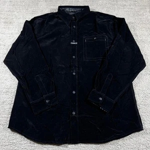 Marithè Francois Girbaud Velvet Velour Black Button Up Collard Shirt - Picture 1 of 4