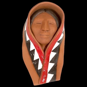 Large Pottery Mask by Ann Graffy, 7 1/2" Tall - Picture 1 of 6