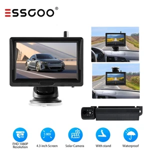5" Rechargeable Wireless Monitor + Solar Magnetic Reversing Camera For Car Truck - Picture 1 of 13