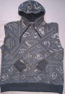 Lucky Brand Patchwork Hoodie  Size XL Adult Grey Moonshine Active Be Lucky - Picture 1 of 6