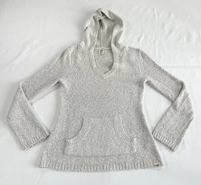 Suéter con Capucha Roxy Beach Tejido Texturizado Suave Gris Boho Para Mujer’s M Elástico A5111 Foto 1 de 4