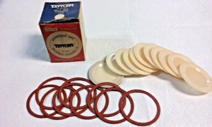 vintage Stieg Tattler Plastic Mason Jar Lids with 11 Plastic Lids & Rubber Rings - Picture 1 of 7