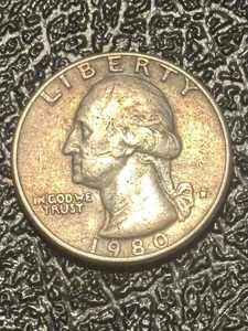 1980 QUARTER DOLLAR P FILLED MINT MARK ERROR Multiple Errors - Picture 1 of 5