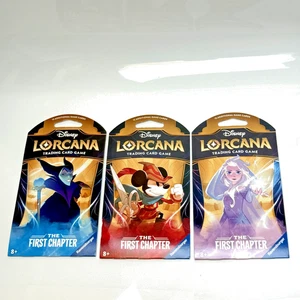 Disney Lorcana The First Chapter Sleeved Blister Booster Packs 2023 Sealed x3 - Picture 1 of 12