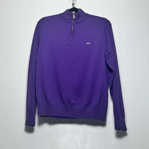 Vineyard Vines Quarter Zip Sweater Men’s Medium M Purple  - Picture 1 of 5