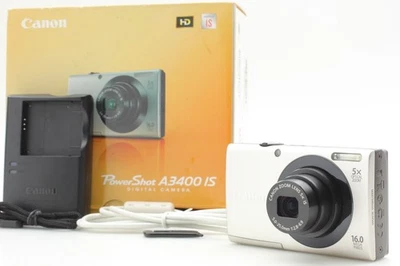 [MINT in Box] Canon PowerShot A3400 IS Silver 16.0 MP Digital Camera From JAPAN - Image 1 of 4