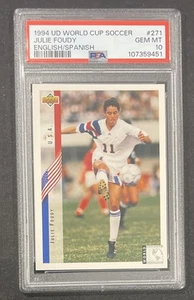 1994 Upper Deck World Cup #271 Julie Foudy ROOKIE RC Graded PSA 10 Gem Mint USA - Bild 1 von 5