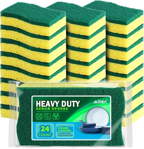 Sponges Kitchen, Heavy Duty Scrub Sponge-24Count, Sponges for Dishes, Cellulose  - Picture 1 of 12