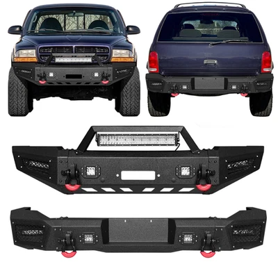 Vijay Steel Front/Rear Bumper Fits 1998-2003 Dodge Durango W/Winch Plate+D-Rings - Image 1 of 4