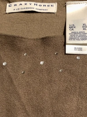 Suéter Crazy Horse Marrón Liz Claiborne Escote Joyas Busto 42-22 en Largo Nuevo sin Etiquetas Foto 1 de 4