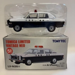 Tomica LVN26 Mazda Luce Police Car 1/64 scale White/Black Used - Picture 1 of 6