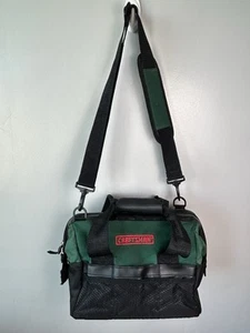 Craftsman Green & Black Tool Bag with Shoulder Strap Heavy Duty Canvas 12x9 - Picture 1 of 17