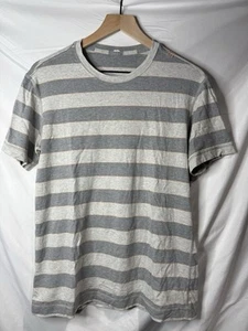 Men’s Lululemon Short Sleeve Striped T-Shirt Medium Gray/Orange - Picture 1 of 11