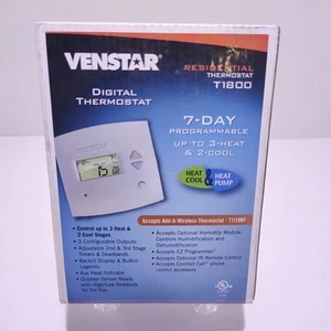 Venstar T1800 7 Tage programmierbarer digitaler Thermostat, Wärme-, Kälte- & Wärmepumpe - Bild 1 von 4
