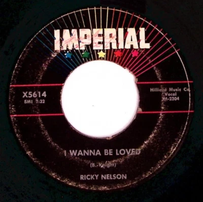 RICKY NELSON I WANNA BE LOVED/MIGHTY GOOD IMPERIAL RECORDS VINYL 45 75-94 Foto 1 de 3