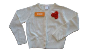 Gymboree Girls Medium 7-8 Cardigan Sweater White Knit Button Up Red Corsage NWT - Picture 1 of 18