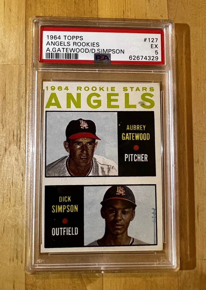 1964 Topps Rookie Stars Angels #127 Aubrey Gatewood Dick Simpson PSA 5 Low Pop - Image 1 of 1