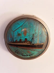 Vintage RMS Queen Mary Damen Puder Kompakt Original Puderquaste - Bild 1 von 11