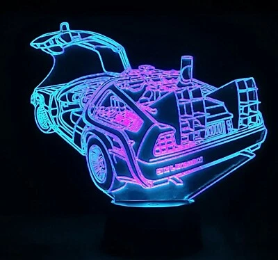 Lampara Led rgb coche futuristico multicolor delorien regreso al futuro marty  - Imagen 1 de 4