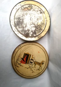 VINTAGE AD TIN LITHO TOFFEE BOX SHALIMAR BISCUIT FBMI HORSE CART BOMBAY 1960 - Picture 1 of 12