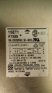 Corcom 15ET1 F7335 EMI Line Filter 250/120VAC 15A - Imagen 1 de 1