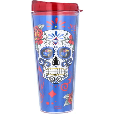 Kansas Jayhawks 22oz. D-a de los Muertos Tumbler Cover