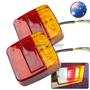 2X TRAILER LED LIGHTS LIGHT SQUARE TAIL STOP INDICATOR UPGRADE TRUCK LAMP KIT-AU - Picture 1 of 8