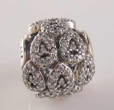 Kaskaden Glamour Original Pandora Silber/Klar Zirkonia Träne Charm / Perlen Neu - Bild 1 von 3