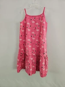 NWOT HANNA ANDERSSON FLAMINGO PULLOVER FLOUNCE TANK TOP DRESS 140 10 - Picture 1 of 6