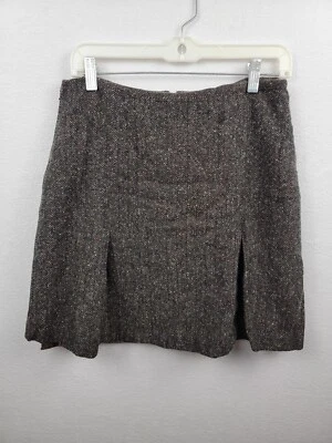 Falda plisada marrón tweed talla 9 Studio Y para mujer Foto 1 de 4