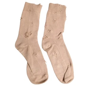 DOLCE & GABBANA Socks Beige Solid Stretch Mid Calf Men Accessory s. Tag L 530usd - Picture 1 of 3
