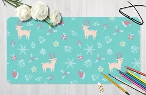 3D Pink Reindeer Christmas Cartoon Style 7 Non-slip Office Desk Mouse Mat Game - Picture 1 of 7