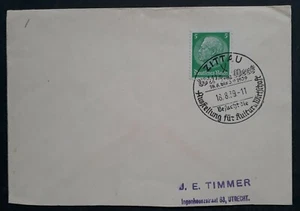 SCARCE 1939 Germany Cover ties 5 Pfg green stamp with Zittau Exhibition cachet - Picture 1 of 2
