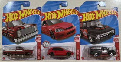 NEW 2022 Hot Wheels G CASE RED EDITION  Civic, F-100, Silverado VHTF LOT 3 - Image 1 of 2