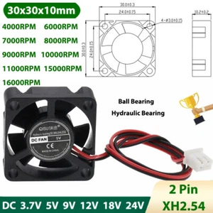 Ventilador de refrigeración sin escobillas 3010 DC mini ventiladores silenciosos 3,7/5/9/12/18/24 V 4000-16000 rpm - Imagen 1 de 6