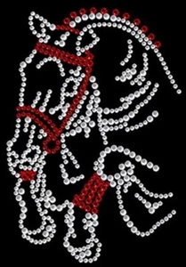 Hotfix Bügelbild Strass Pferd Springpferd 120803 Karostonebox - Bild 1 von 3