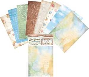 Stamperia A6 RICE PAPER BACKGROUNDS - OH LA LA - 8 SHEETS - 10.5 x 14.8cm - Picture 1 of 10